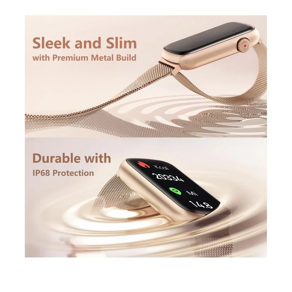 FITVII Slim Fitness Tracker with BOxygen, Blood Pressure, smart watch Rose Gold